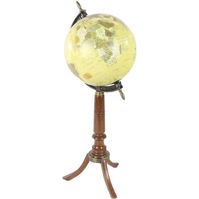 Globe On 55Cm Wooden Stand